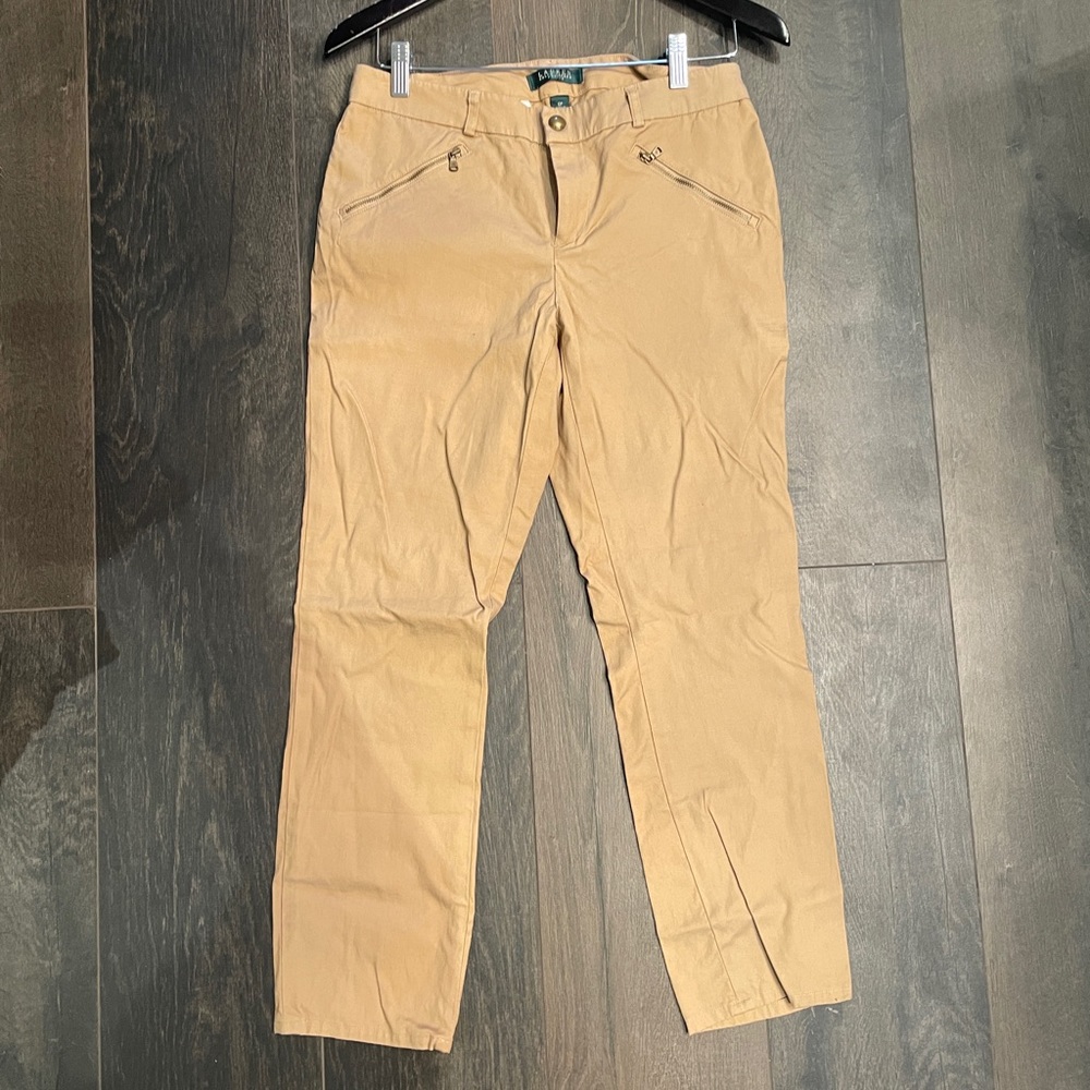 Ralph Lauren Tan Khaki Straight Leg Pants (Size 6)